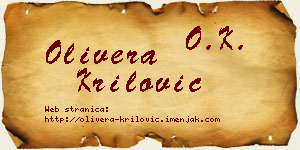 Olivera Krilović vizit kartica